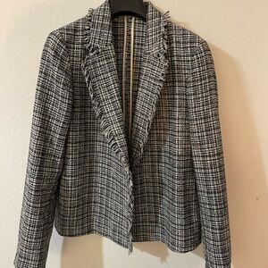 Women's Black and White Tweed Jacket
